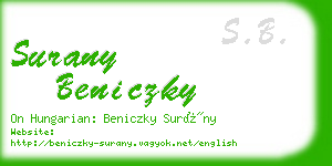 surany beniczky business card